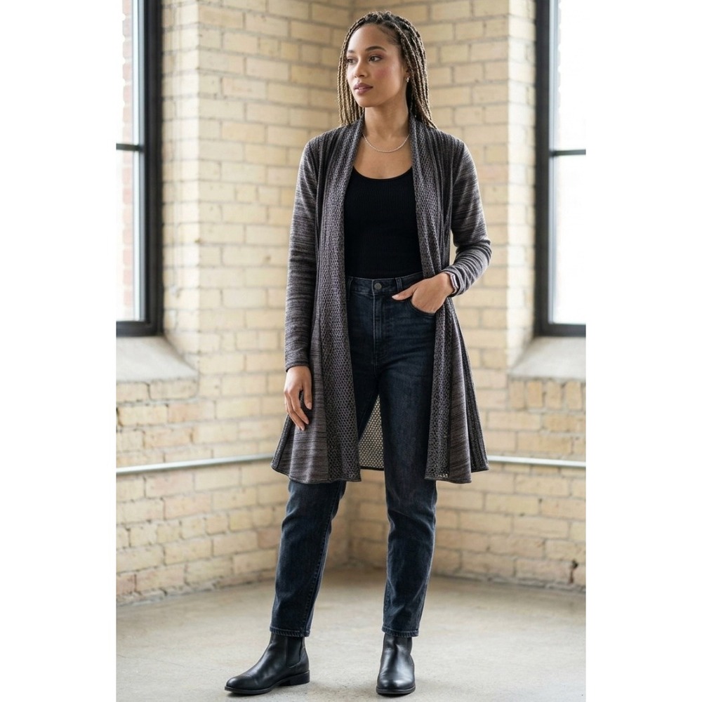 Misook Collection Bronze Metallic‎ Knit Open Front Cardigan Jacket Plus Size 1X